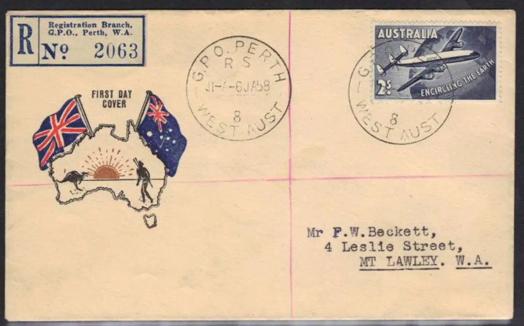 1958 (6th Jan) Qantas Challis Registered FDC pmkd ... Image 1++
