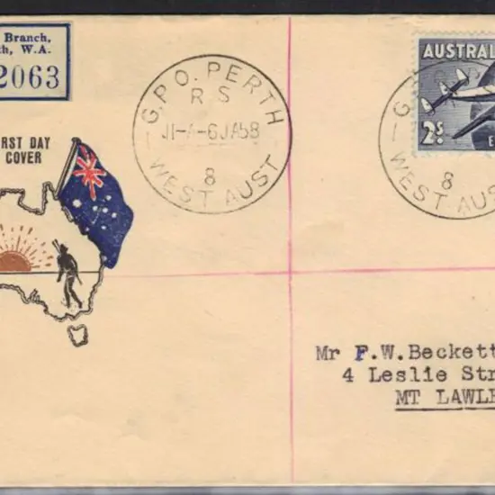 1958 (6th Jan) Qantas Challis Registered FDC pmkd ...