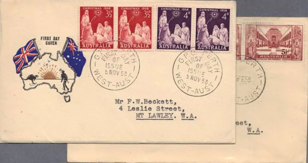 1958 War Memorial pair, Broken Hill block of 4 & ... Image 1++