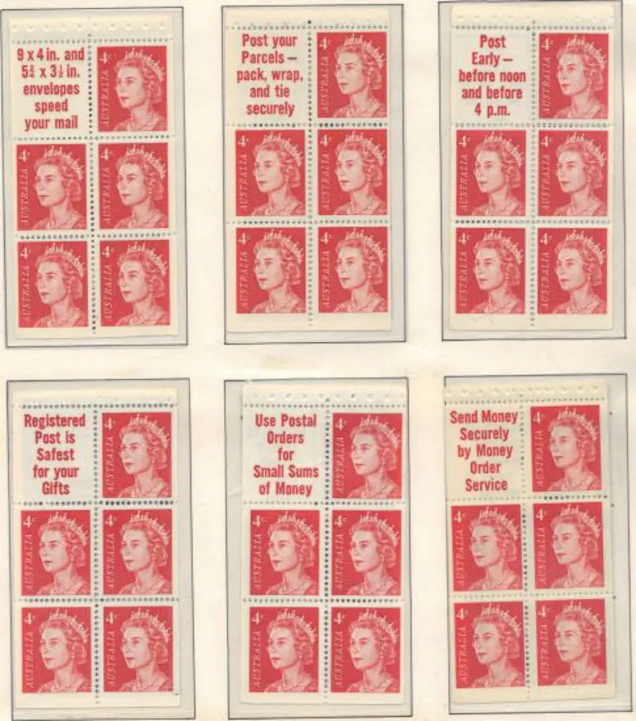 1966 4¢ red QEII booklet panes set of 6 MUH plus ... Image 1++