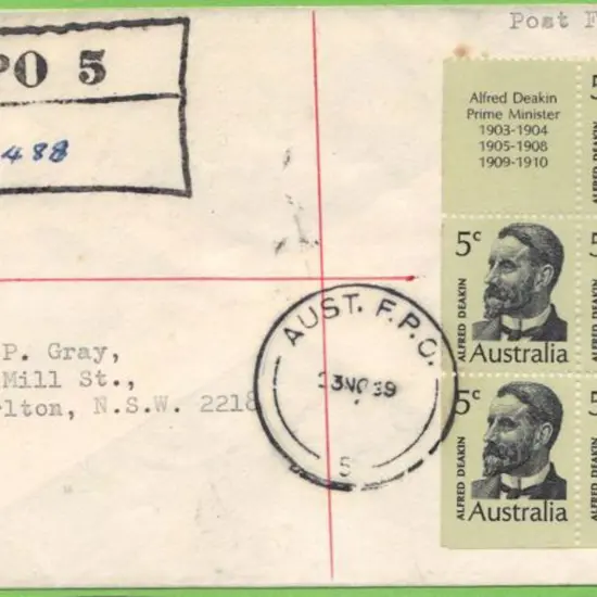 1969 (23rd Nov) Vietnam registered cover franked ...