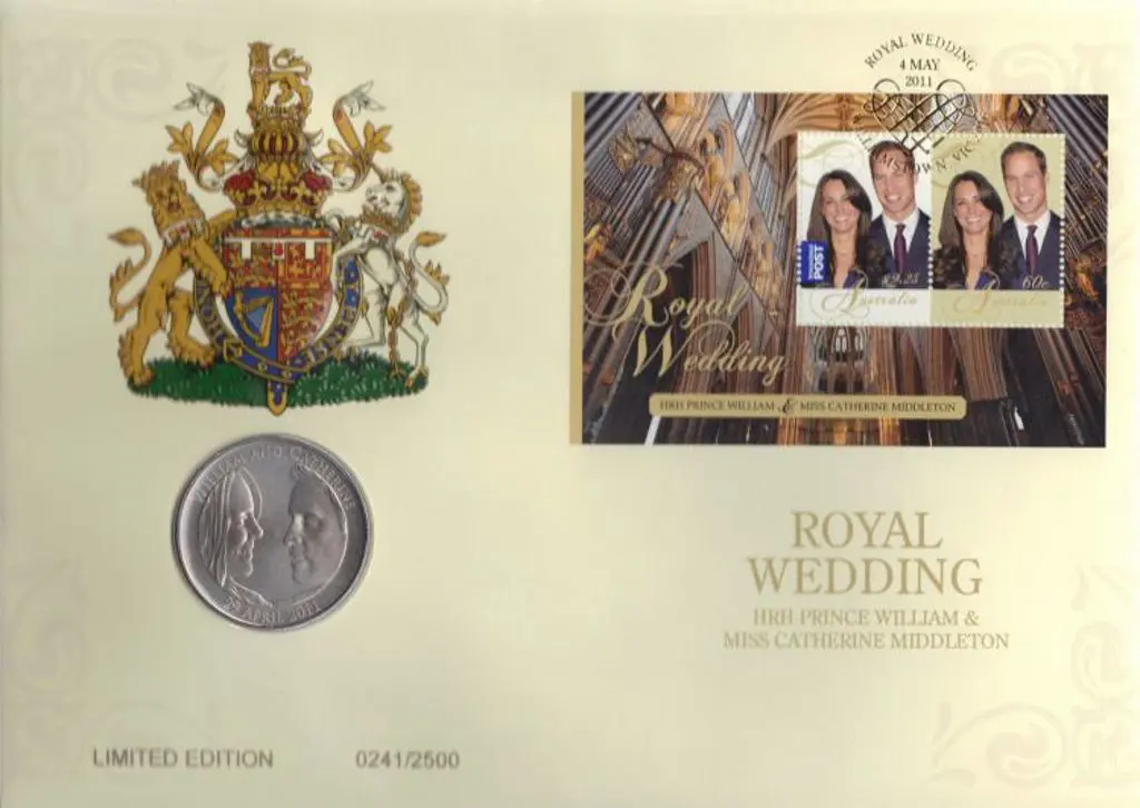 2011 (4th May) Royal Wedding £5 coin with Aust M/S ... Image 1++
