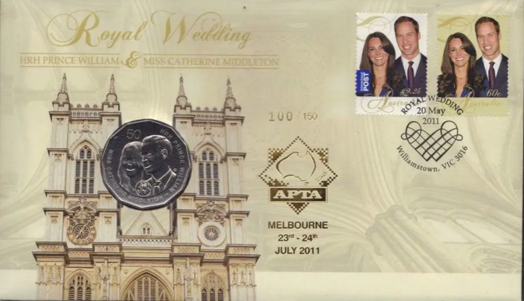 2011 (20th May) Royal Wedding PNC 50c coin First ... Image 1++