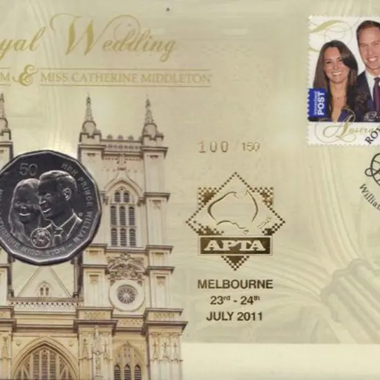 2011 (20th May) Royal Wedding PNC 50c coin First ...