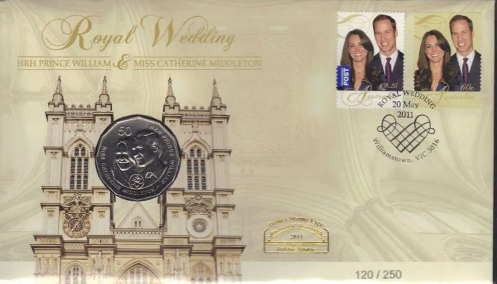 2011 (20th May) Royal Wedding PNC 50c coin First ... Image 1++
