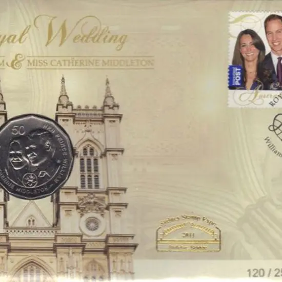 2011 (20th May) Royal Wedding PNC 50c coin First ...