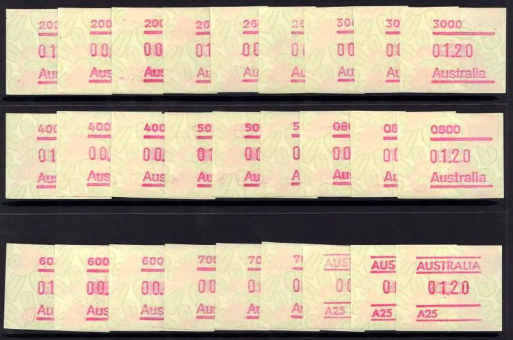 1994 Waratah paper 45c, 70c & $1.20 Postcode ... Image 1++