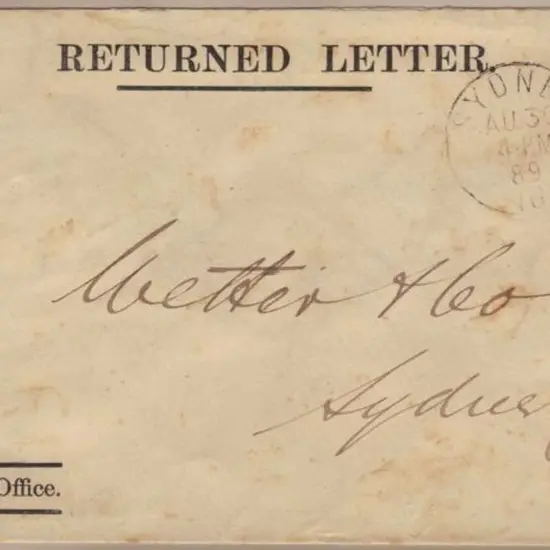 1889 (30th Aug) Sydney "16" NSW cancel on ...