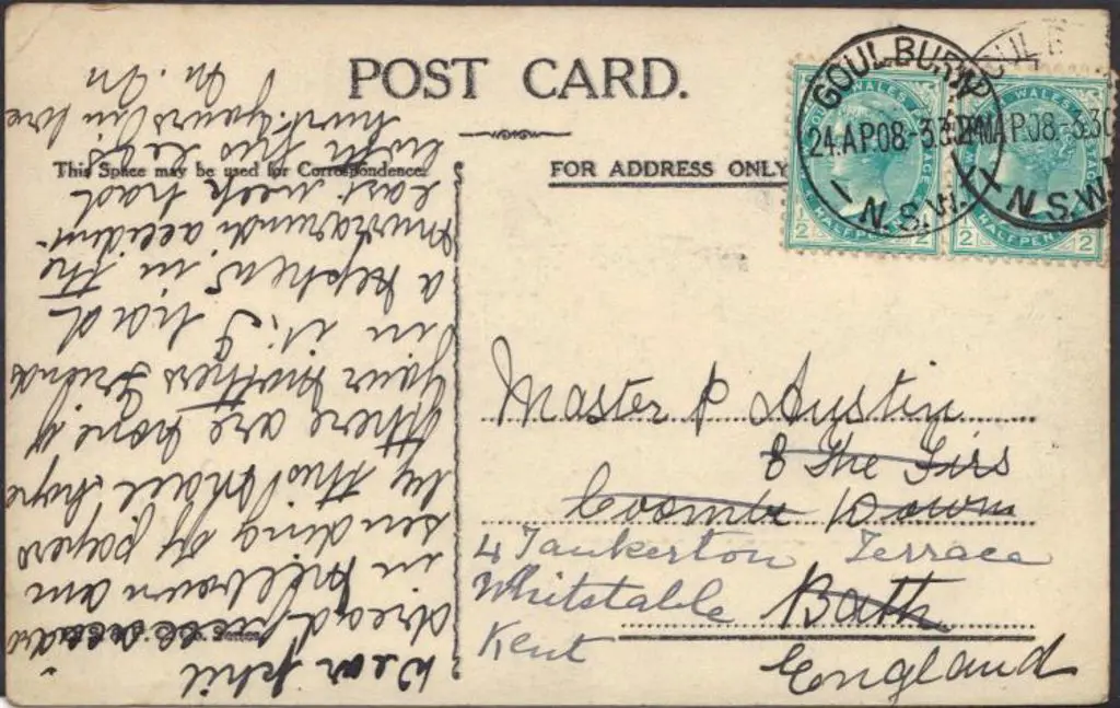 1908 (24th April) Postcard with 2 strikes of ... Image 1++