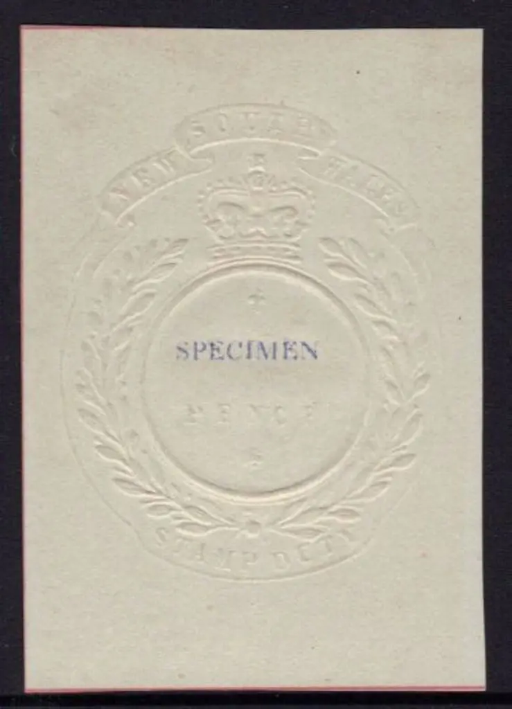 6d Revenue embossed, gummed & colourless ovptd ... Image 1++