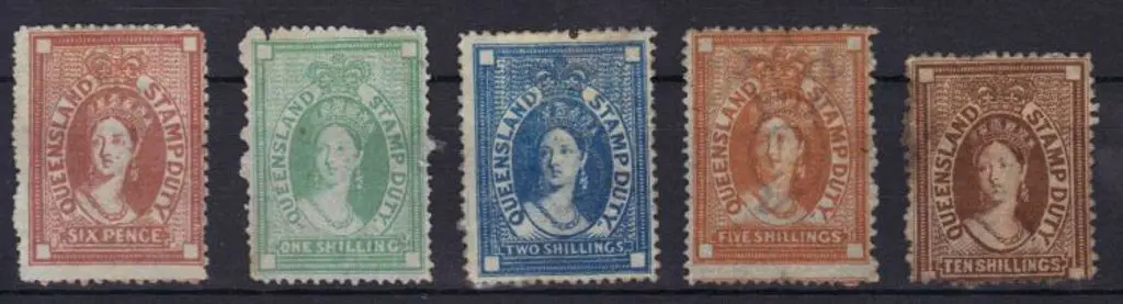 1871/72 fiscals. MLH range with 6d, 2/-, 5/-, 10/- ... Image 1++