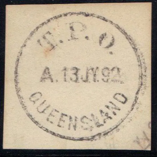 1892 (13th July) T.P.O.  A 13 JY 1892 QUEENSLAND ...