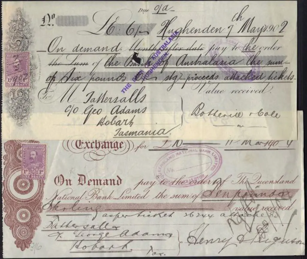 1902 & 1904 money orders for £6/6/- & £10 to ... Image 1++