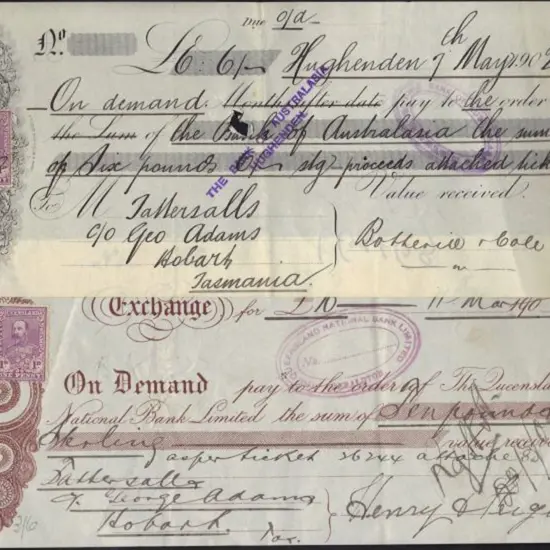 1902 & 1904 money orders for £6/6/- & £10 to ...