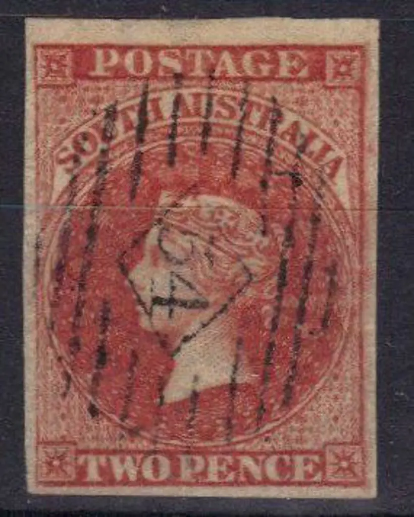 1855 2d rose carmine superb used with 4 large ... Image 1++