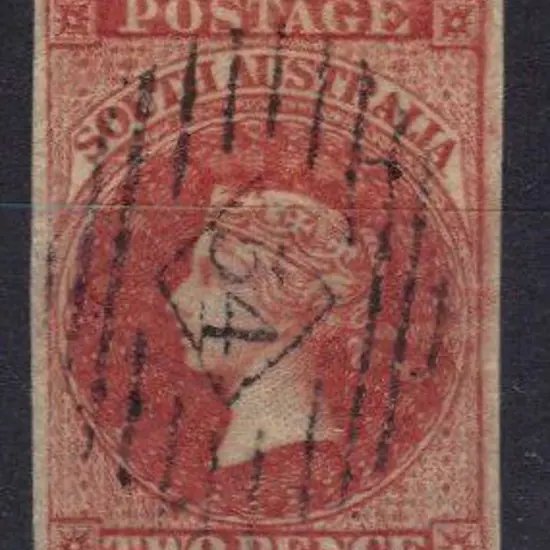 1855 2d rose carmine superb used with 4 large ...