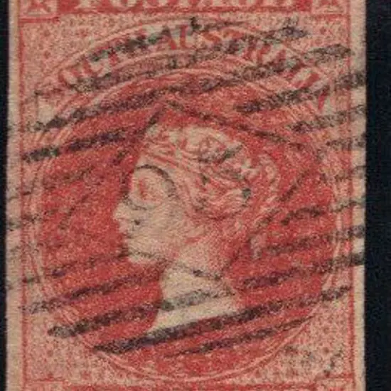 1856 2d red with neat "95" numeral cancel of ...