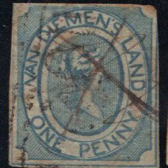 1853 1d blue on thin hard white paper, position ...