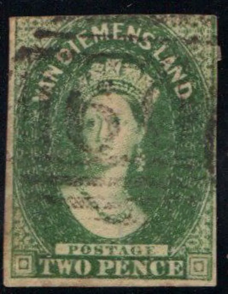 1855 2d green "large star" wmk with 3 clear ... Image 1++