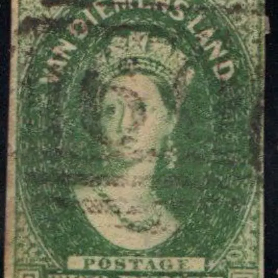 1855 2d green "large star" wmk with 3 clear ...