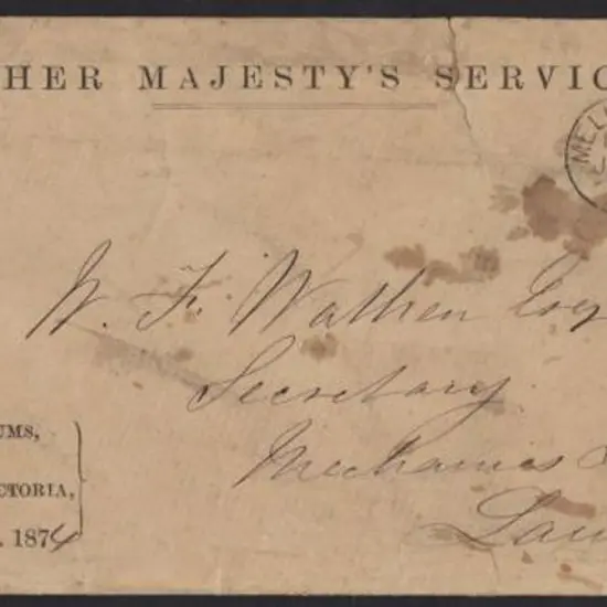 1875 Free Frank cover from the National Gallery of ...