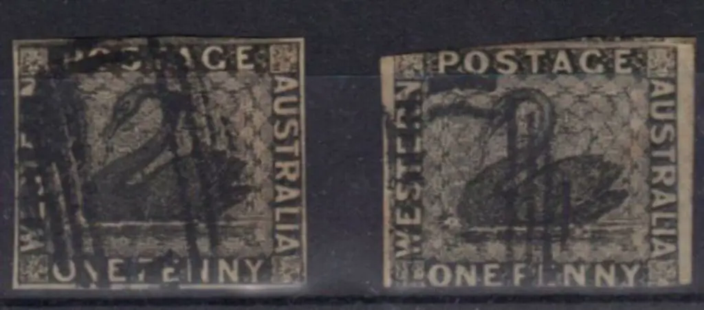 1854 1d blacks used x 2. One with close margins & ... Image 1++