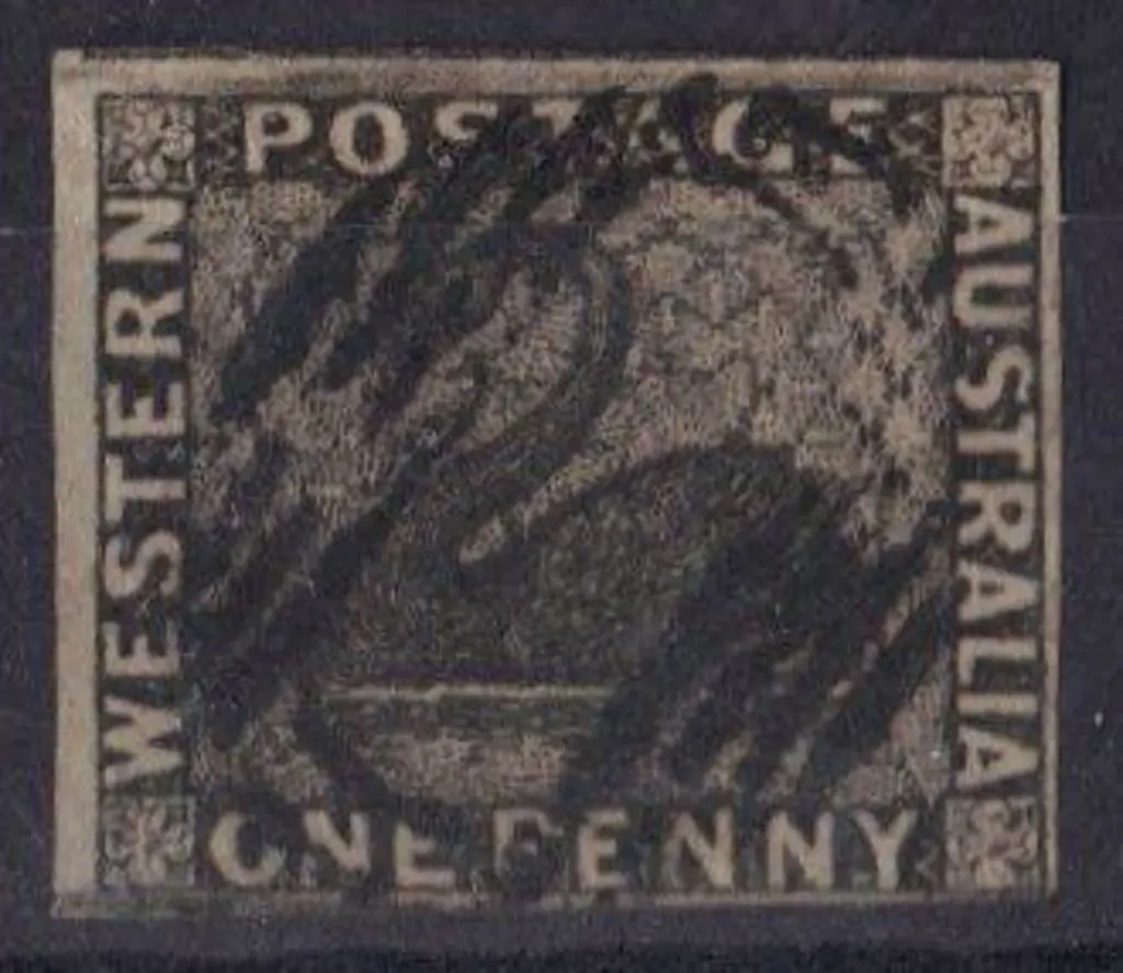 1854 1d black with void grid cancel centrally ... Image 1++