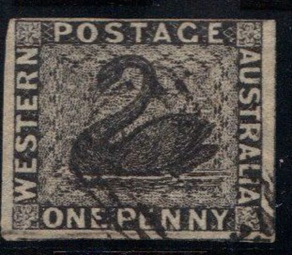 1854 1d black imperf with 3 wide margins & just ... Image 1++