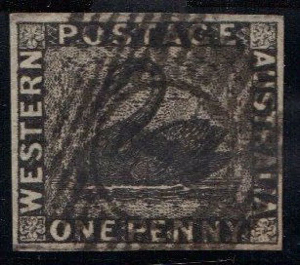 1854 1d black very fine used by 15 bar "1" barred ... Image 1++