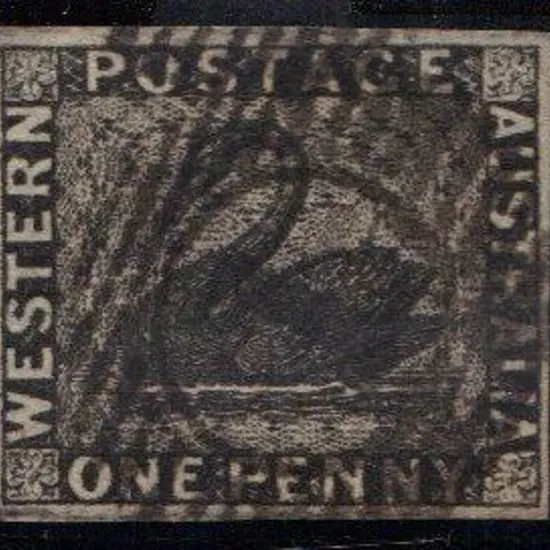 1854 1d black very fine used by 15 bar "1" barred ...