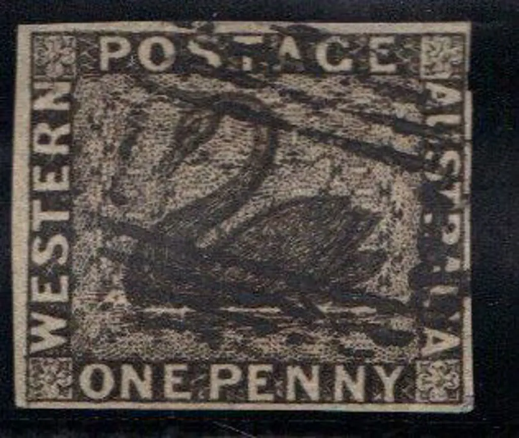 1854 1d black very fine used with 4 clear margins ... Image 1++