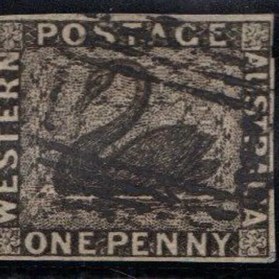 1854 1d black very fine used with 4 clear margins ...