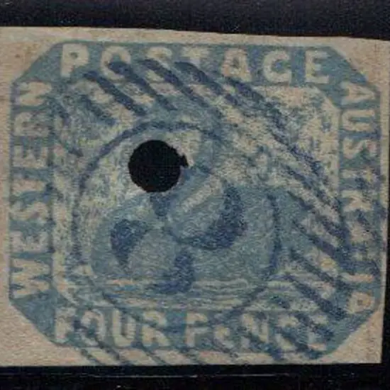 1854 4d blue F/U with crisp "8" obliterator in ...