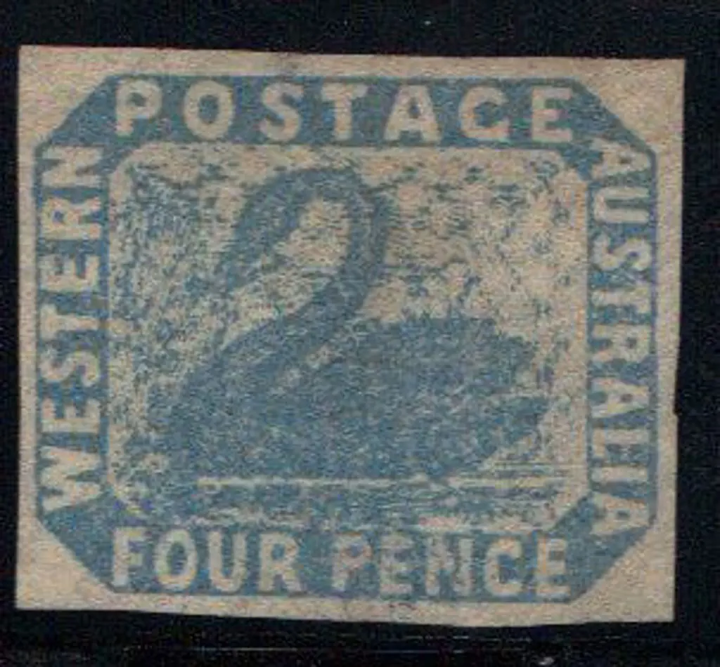 1854 4d blue mint without gum. Good margins all ... Image 1++