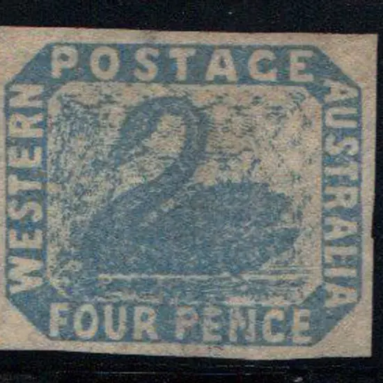 1854 4d blue mint without gum. Good margins all ...