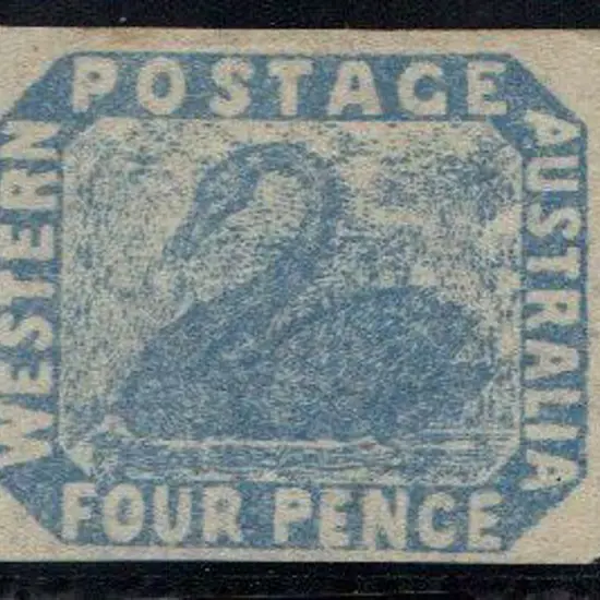 1854 4d blue with 4 clear margins. Fresh mint no ...