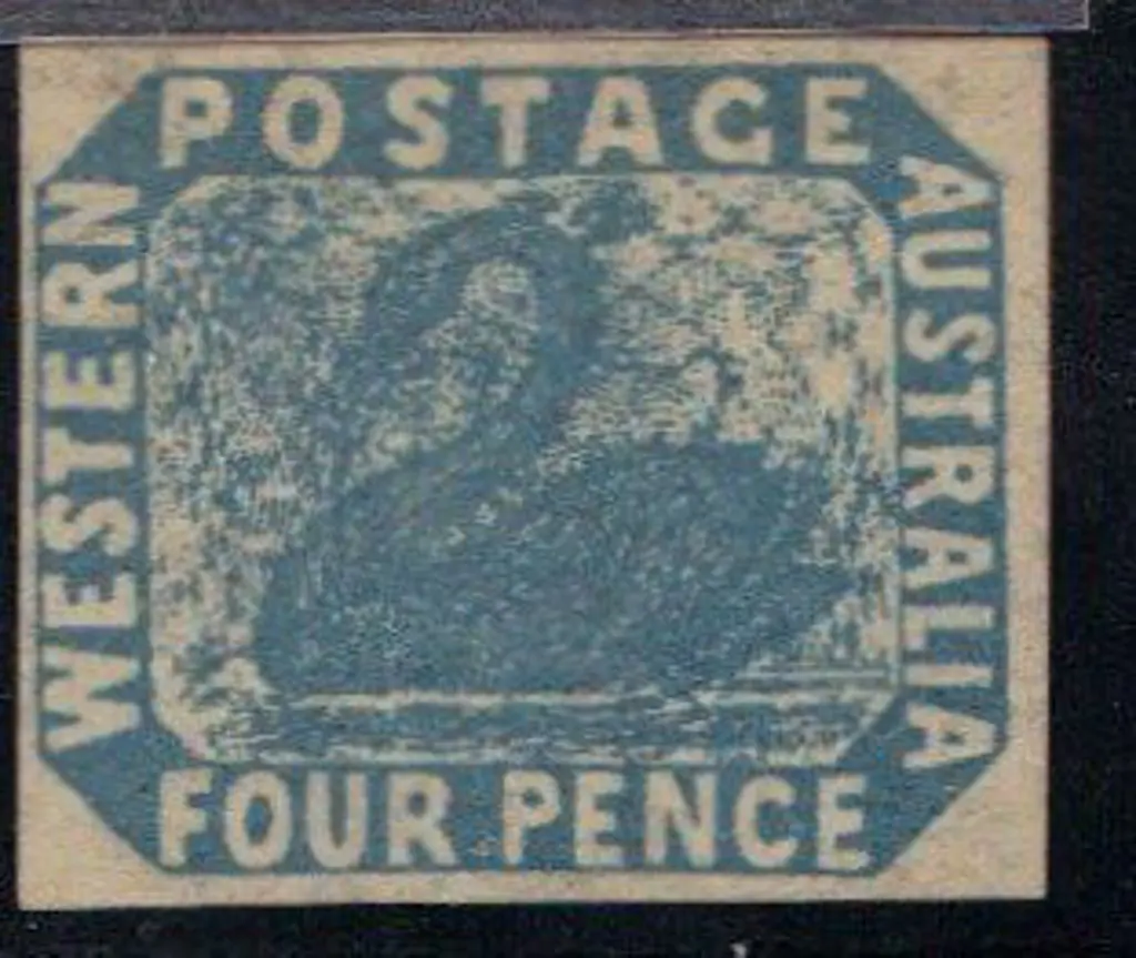 1855 4d slate-blue with 4 clear margins. Mint no ... Image 1++