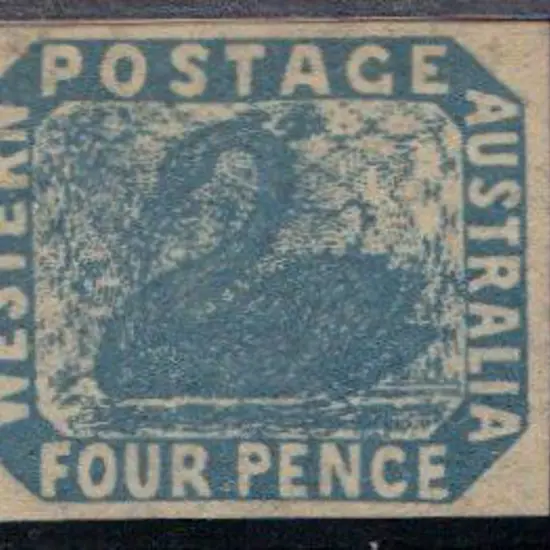1855 4d slate-blue with 4 clear margins. Mint no ...