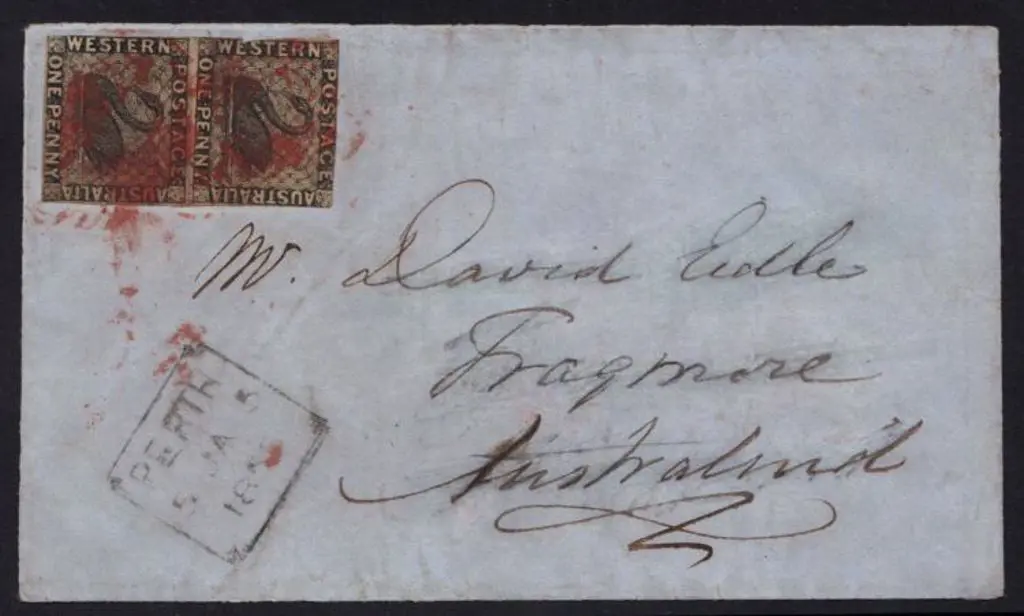 1855 (5th Jan) cover with vertical pair of 1854 1d ... Image 1++
