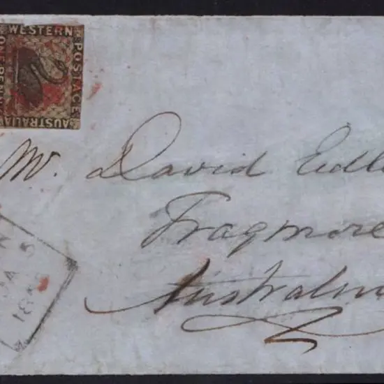 1855 (5th Jan) cover with vertical pair of 1854 1d ...