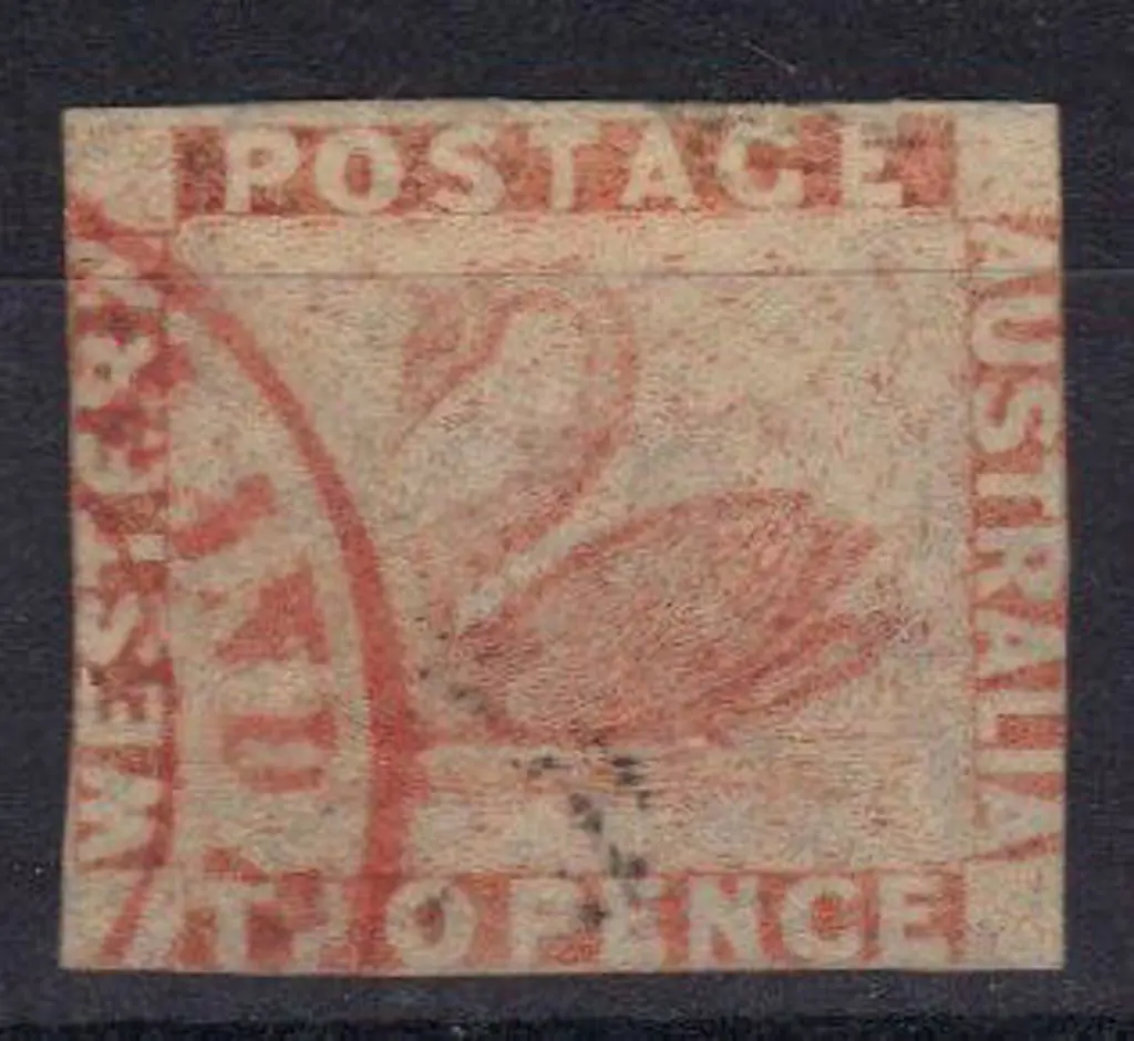 1860 2d pale orange swan F/U incl part red cancel. ... Image 1++