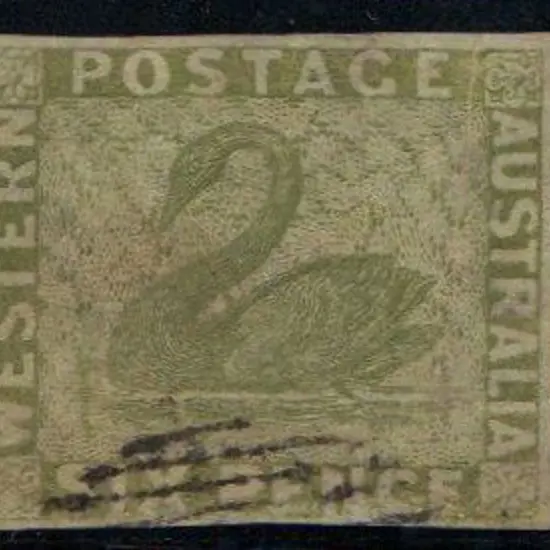 1860 6d sage-green. 4 close to large margins F/U ...