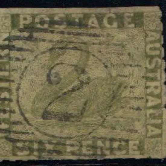 1860 6d sage green rouletted 7½ to 14 with light ...