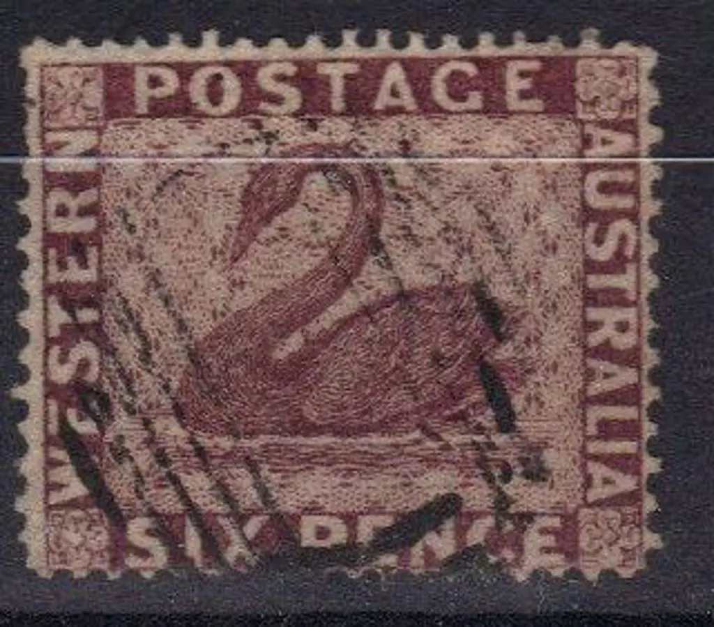 1861 6d purple brown clean cut perf. 14-16 with ... Image 1++
