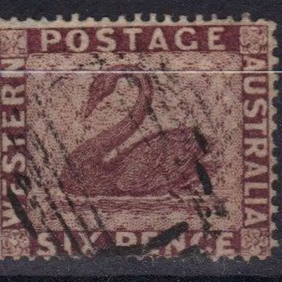 1861 6d purple brown clean cut perf. 14-16 with ...