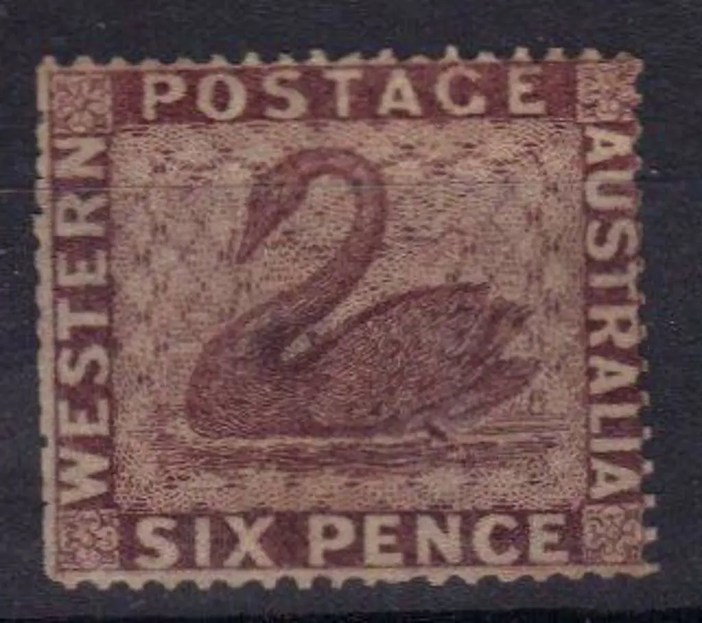1861 6d purple brown. MLH with perfs at left a ... Image 1++