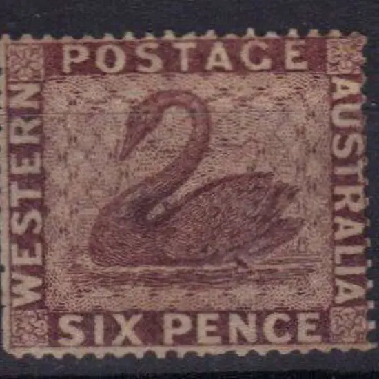 1861 6d purple brown. MLH with perfs at left a ...