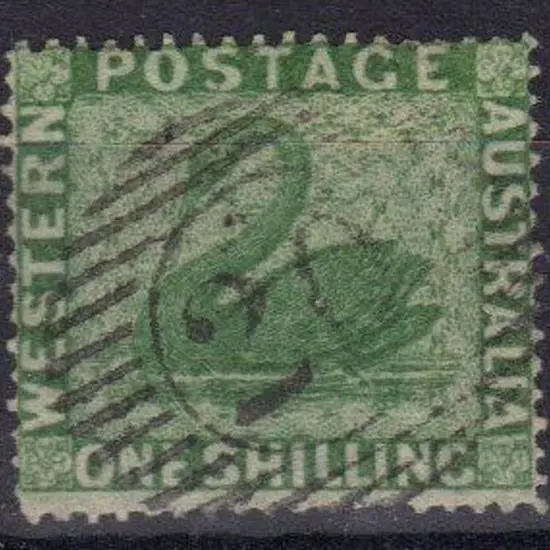 1861 1/- yellow green clean cut perf. 14-16 superb ...