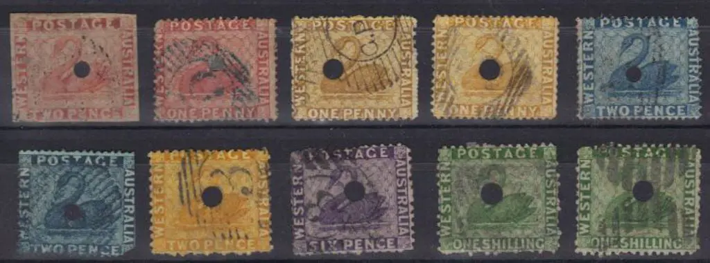 Commissariat punctures on 2d orange imperf & 1861 ... Image 1++