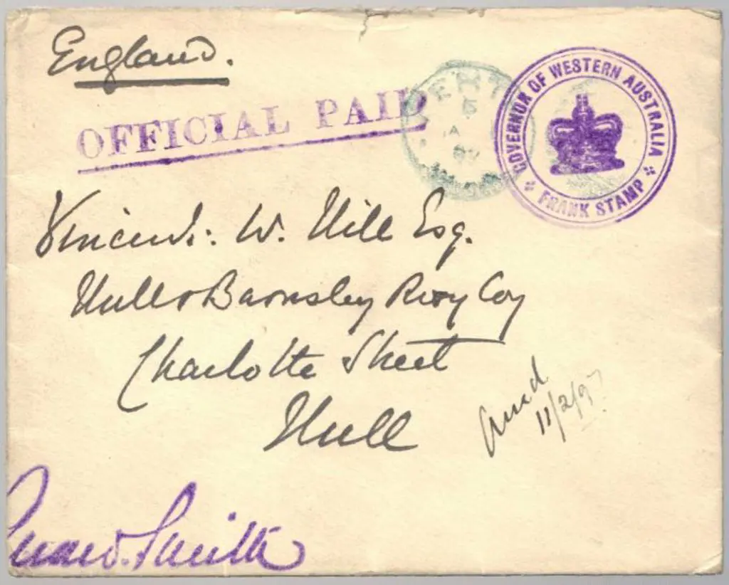 1897 Coat of Arms Envelope addressed to Hull with ... Image 1++